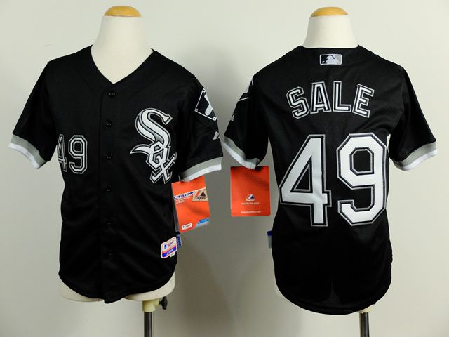 Youth Chicago White Sox #49 Sale Black MLB Jerseys->chicago white sox->MLB Jersey